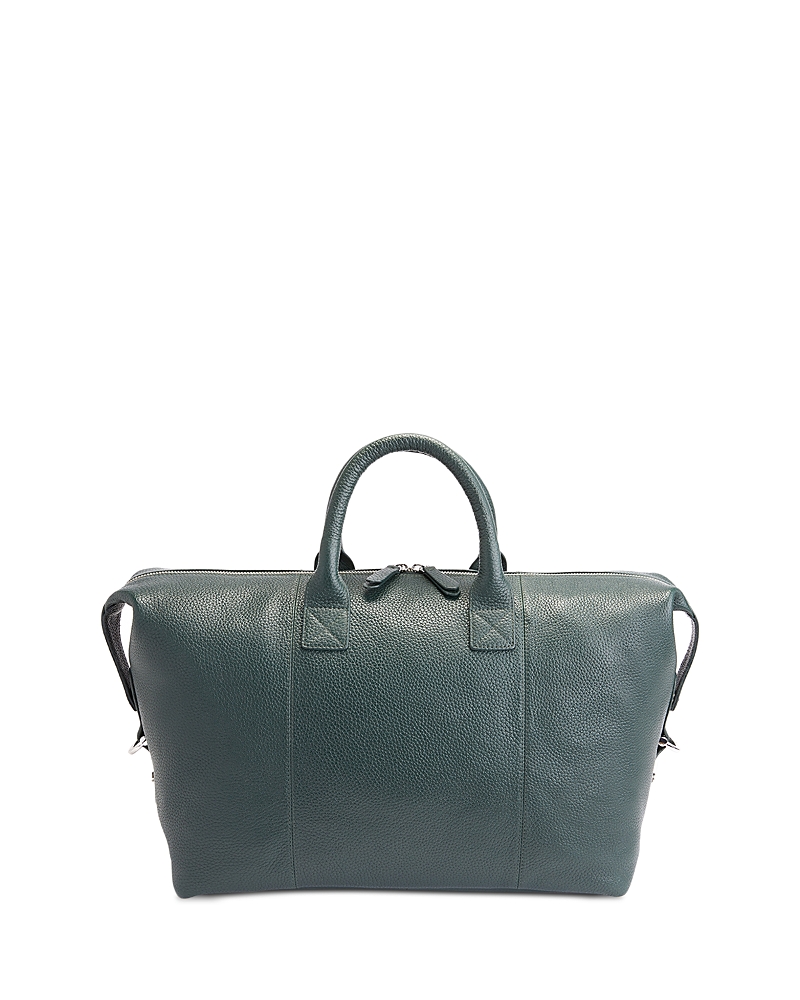 Royce New York Leather Weekender Duffel Bag In Dark Green