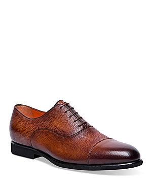 Shop Santoni Men's Darian Lace Up Oxford Shoes In Brown