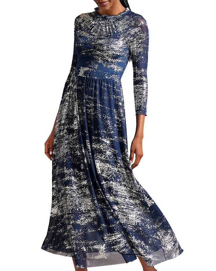 Ted Baker Iggiey Metallic Burnout Midi Dress | Bloomingdale's
