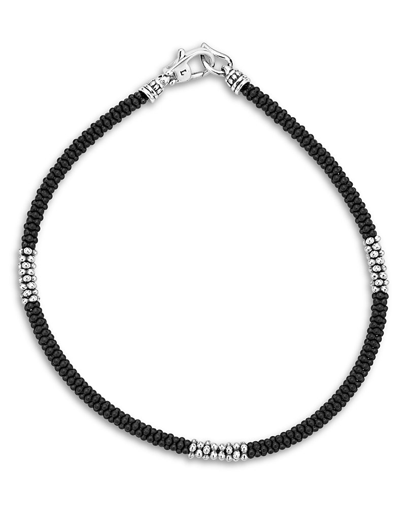 Lagos Men's Sterling Silver Anthem Black Beaded Bracelet - Exclusive In Black/silver