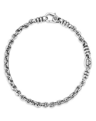 LAGOS - Men's Sterling Silver Anthem Double Link Caviar Bracelet - Exclusive