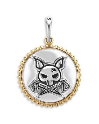 LAGOS - Men's 18K Yellow Gold & Sterling Silver Anthem Krunch Emblem Disc Pendant - Exclusive