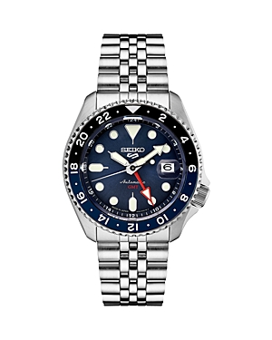 Seiko Watch 5 Sports Gmt Watch, 43mm In Blue/silver