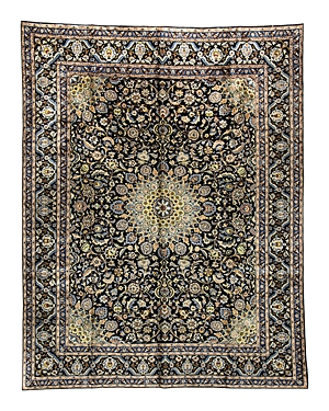 Bashian One Of A Kind Persian Kashmar Area Rug, 9'10 X 12'7 In Dark/blue