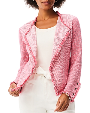 Nic + Zoe Fringe Mix Jacket In Pink Mix