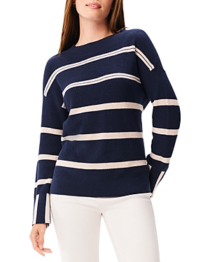 Shop Nic + Zoe Nic+zoe Opposites Attract Striped Sweater In Indigo Multi