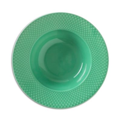 Lyngby Porcelain Rhombe Color Soup Bowl, Green