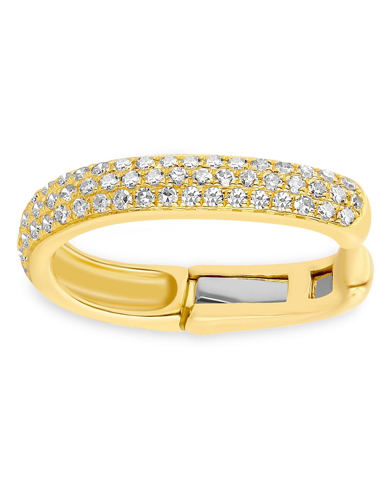 Ef Collection 14K Yellow Gold Diamond Large Single Ear Cuff