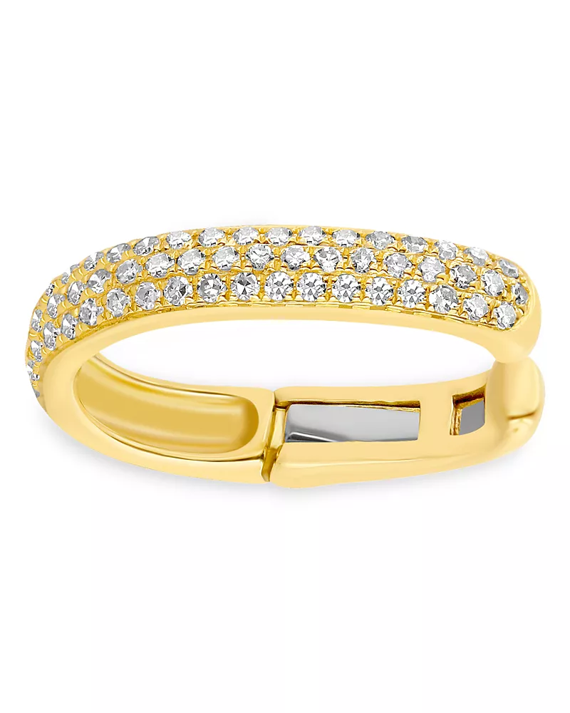 Ef Collection 14K Yellow Gold Diamond Large Single Ear Cuff