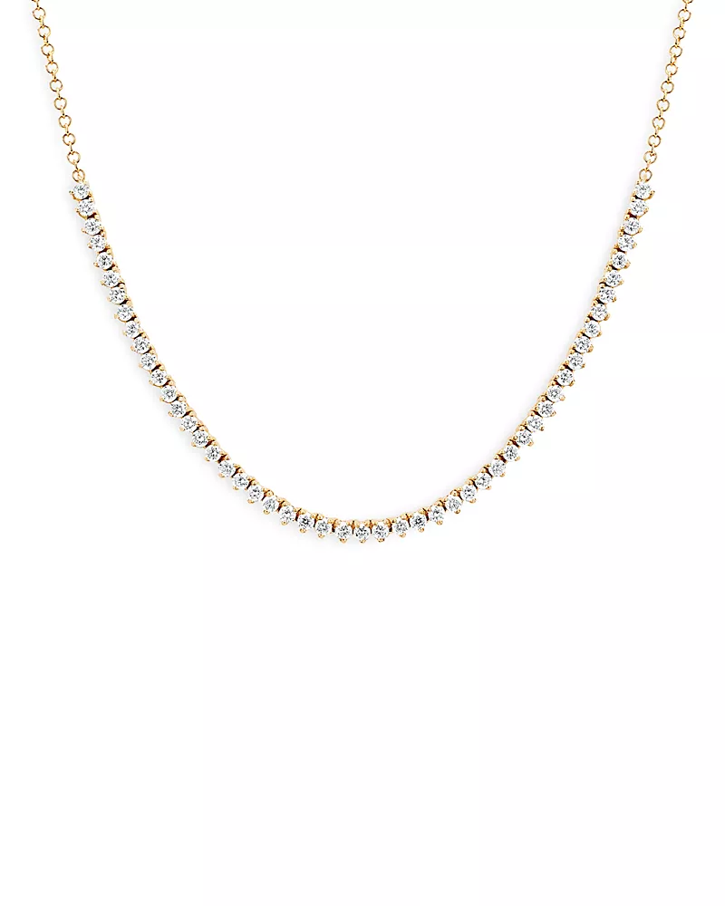 Ef Collection 14K Yellow Gold Diamond Collar Necklace, 14
