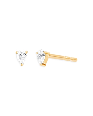 Shop Ef Collection 14k Yellow Gold Diamond Pear Stud Earrings