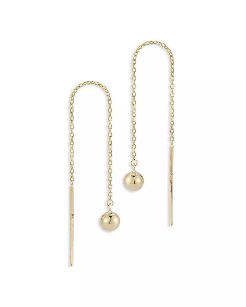 Moon & Meadow 14K Yellow Gold Ball Threader Earrings