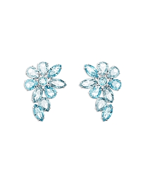 Shop Swarovski Gema Blue Crystal Flower Drop Earrings