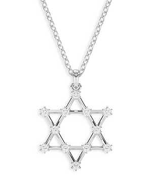 Shop Swarovski Insigne Crystal Star Of David Pendant Necklace, 15.75-18.5 In Silver