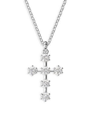 Shop Swarovski Insigne Crystal Cross Pendant Necklace, 14.96-17.72 In Silver