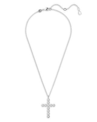 Insigne Crystal Cross Pendant Necklace, 15.75-18.5"