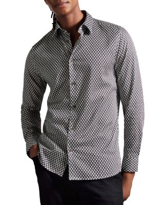 Ted Baker - Laceby Slim Fit Geo Print Long Sleeve Shirt