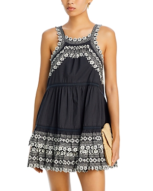 Shop Sea New York Amina Embroidered Dress In Black