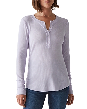 Michael Stars Regan Thermal Henley Tee In Amethyst