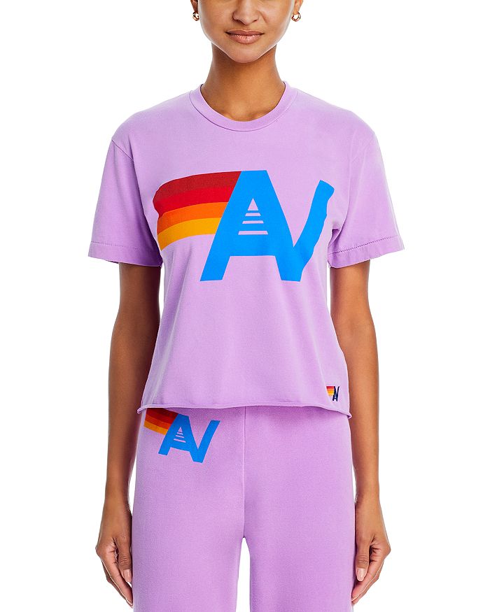 Shop Aviator Nation Logo Boyfriend Tee In Neon Purple