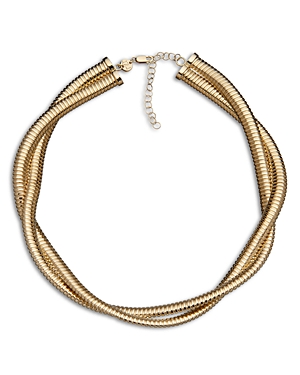 Maude Twisted Double Chain Choker Necklace in Gold Vermeil Sterling Silver, 11-14