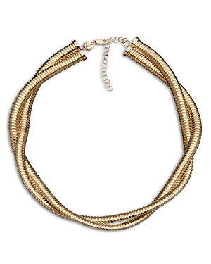 Jennifer Zeuner Maude Double Chain Choker Necklace In Gold