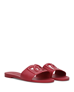 Dolce & Gabbana Women's Logo Pool Slide Sandals In Fuchsia