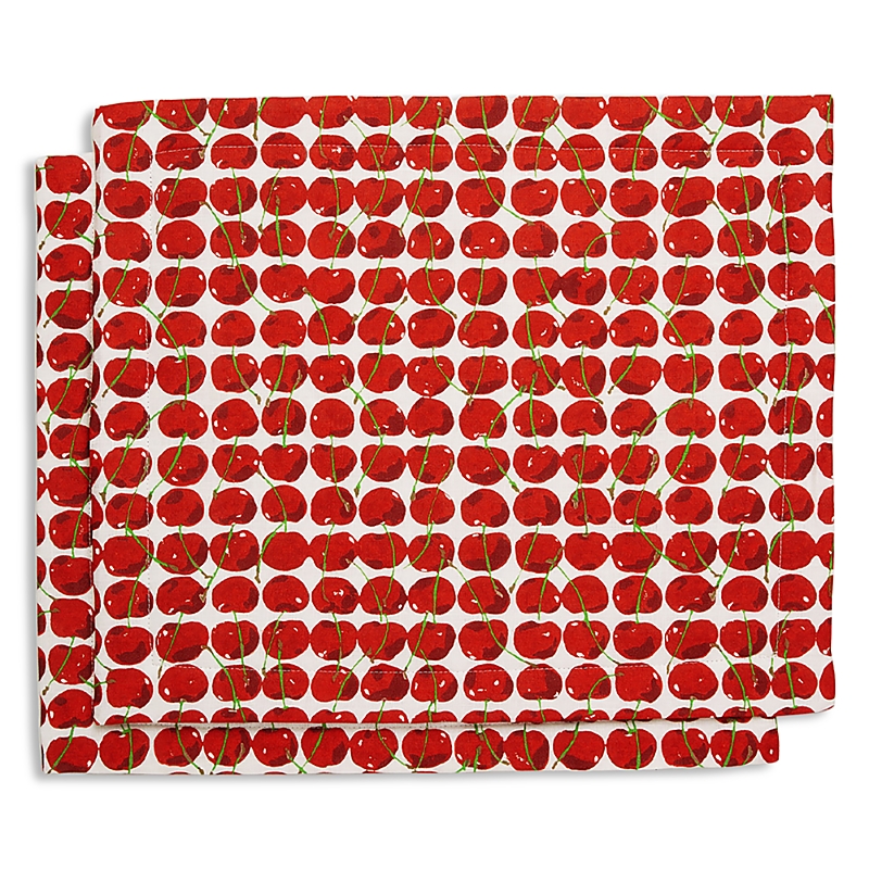 La Doublej Linen Print Tablemats, Set Of 2 In Cherries Avorio