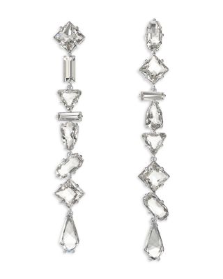 Swarovski - Mesmera Mixed Cut Linear Drop Earrings in Rhodium Plated