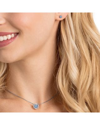 Una Pav&eacute; Pendant Necklace & Stud Earrings Set