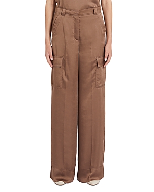Shop Marella Khat Wide Leg Cargo Pants In Brown