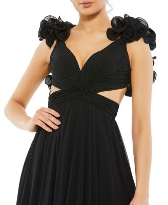 Rosette Chiffon Gown