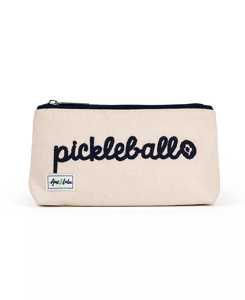 Ame & Lulu Pickleball Stitched Brush it Off Cosmetic Case