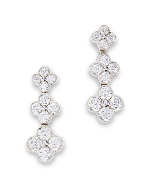 Bloomingdale's Diamond Clover Cluster Drop Earrings in 14K White Gold, 0.50 ct. t.w.