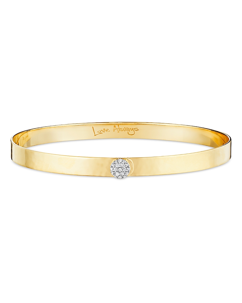 Phillips House 14k Yellow Gold Diamond Hammered Infinity Love Always 5mm Bracelet In Gold