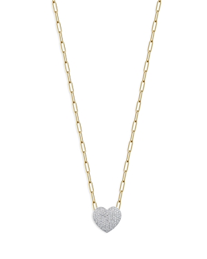 Rhodium & 14K Gold Affair Diamond Heart Pendant Necklace, 16-18