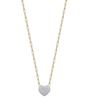 Phillips House Rhodium & 14k Gold Affair Diamond Heart Pendant Necklace, 16-18 In White/gold