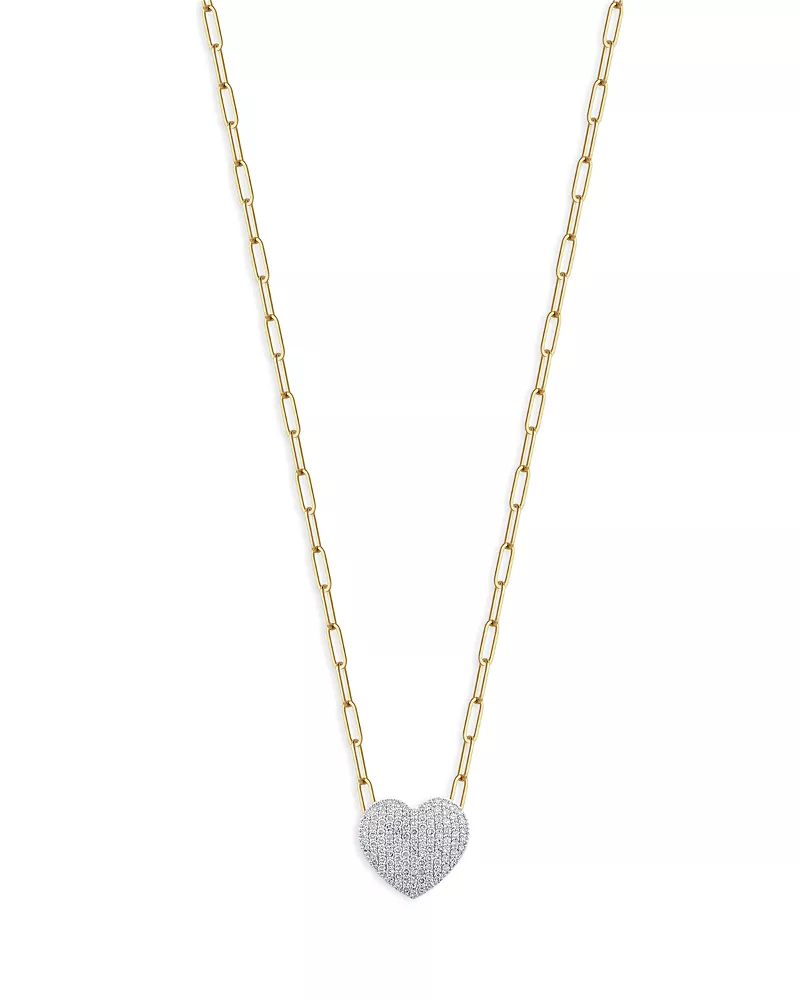 Phillips House Rhodium & 14K Gold Affair Diamond Heart Pendant Necklace, 16
