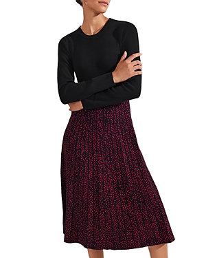 Hobbs London Harlie Knitted Dress In Black Cerise