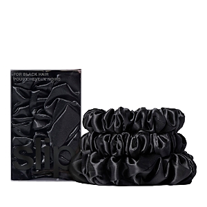 Shop Slip Pure Silk Back To Basics Assorted Scrunchies In Black