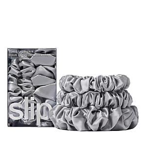 Slip Pure Silk Back To Basics Assorted Scrunchies In Silver
