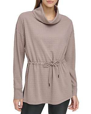 Marc New York Unique Textured Puff Knit Tunic In Taupe