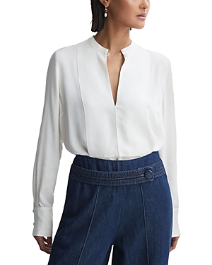 Shop Reiss Emmy V Neck Blouse In Cream