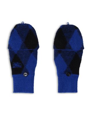 Burberry - Wool Argyle Pop Top Mittens