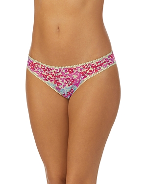 On Gossamer Triple Mesh Print Thong In Bright Blooms