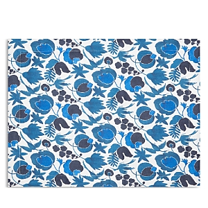 La Doublej Linen Print Tablemats, Set Of 2 In Wildbird Blue