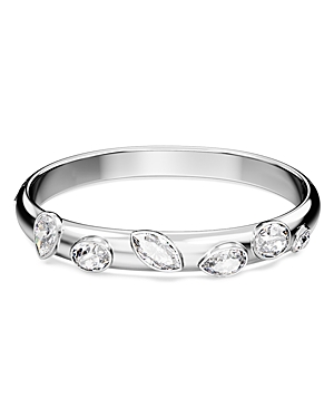 Shop Swarovski Crystal Bangle Bracelet In Rhodium Plated In Silver