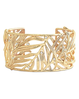 Shop Anabel Aram Palm Leaves Cuff In 18k Gold Plated