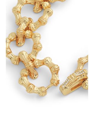Sculpted Bamboo Chain Bracelet in 18K Gold Plated