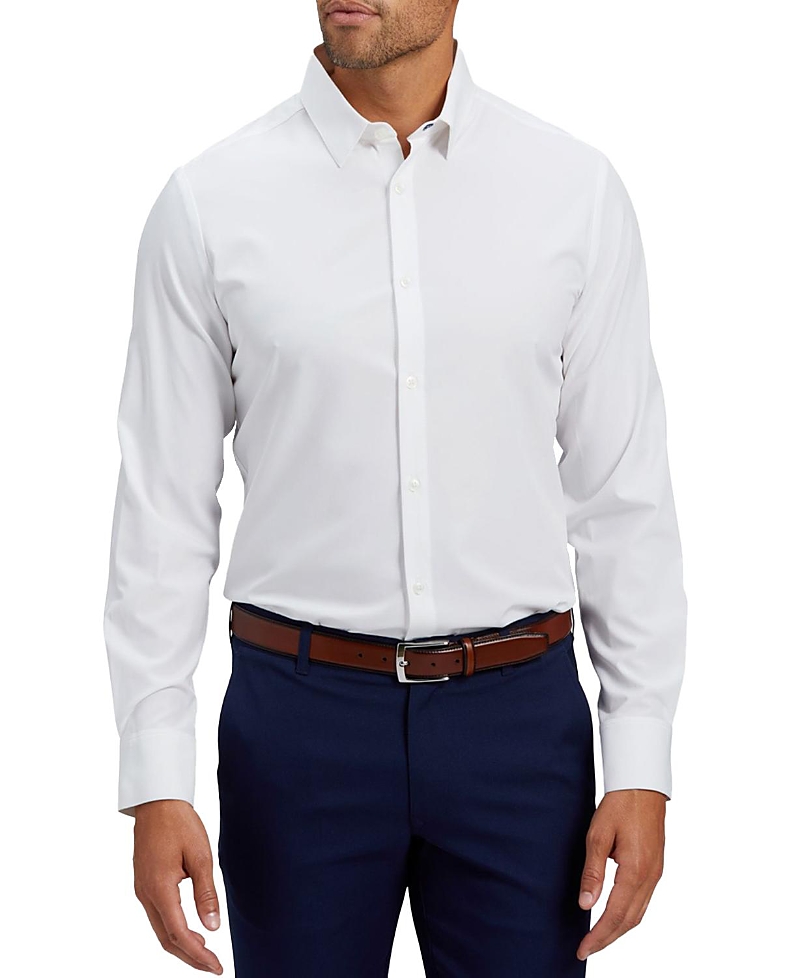 Mizzen + Main Leeward Stretch Button-up Shirt In White Solid